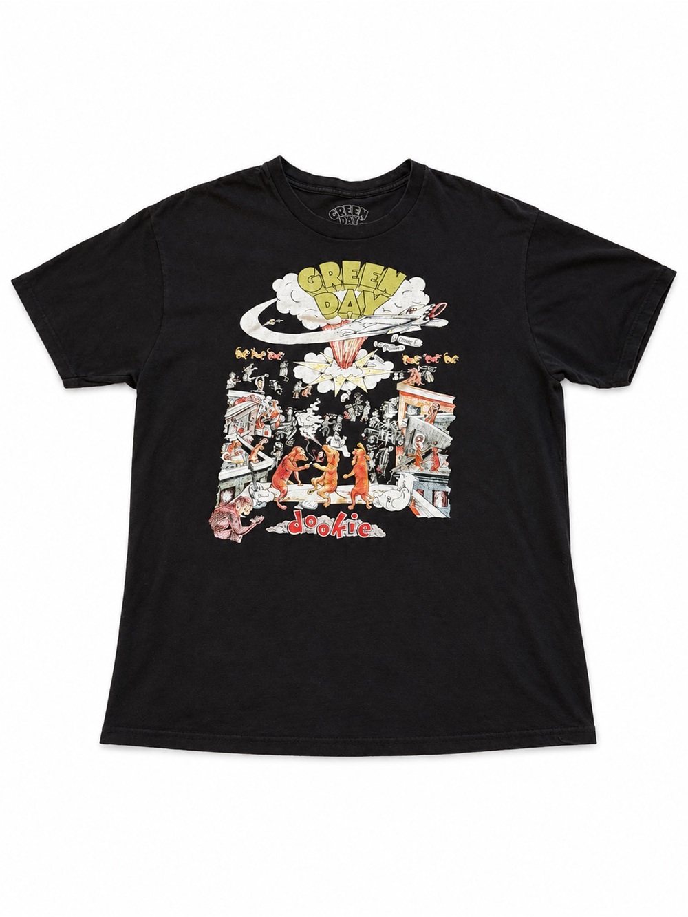 Green Day Dookie Graphic Band Tee Black Size Large